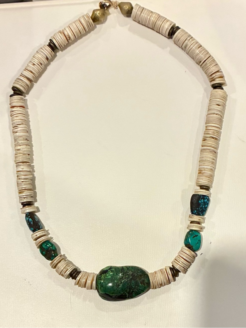 Vintage Native American Heishi Turquoise Bead Necklace